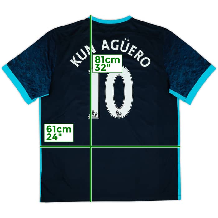 2015-16 Manchester City Away Shirt Kun Aguero #10 - 8/10 - (XL)