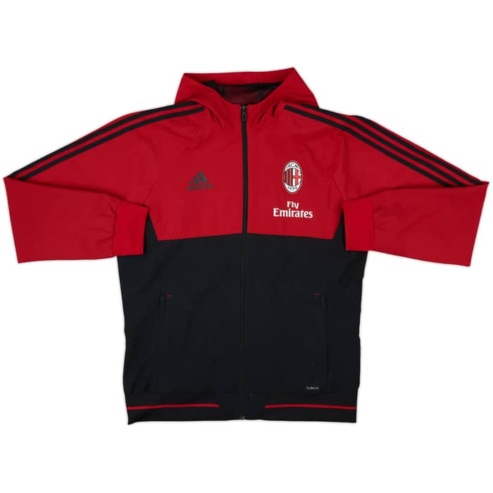 2017-18 AC Milan adidas Hooded Track Jacket - 8/10 - (L)