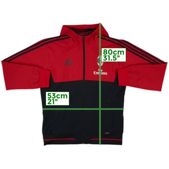 2017-18 AC Milan adidas Hooded Track Jacket - 8/10 - (L)