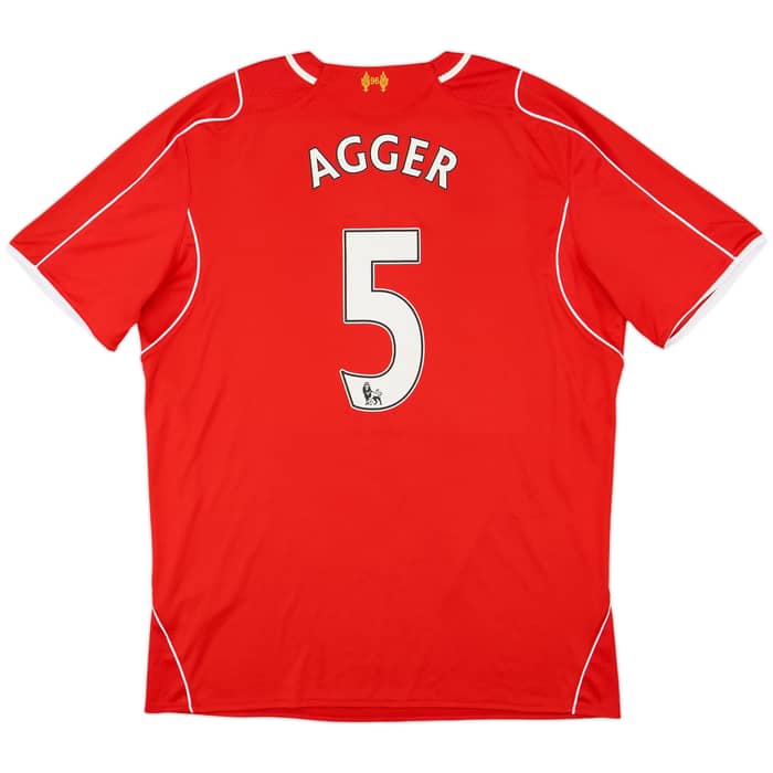 2014-15 Liverpool Home Shirt Agger #5 - 5/10 - (XXL)
