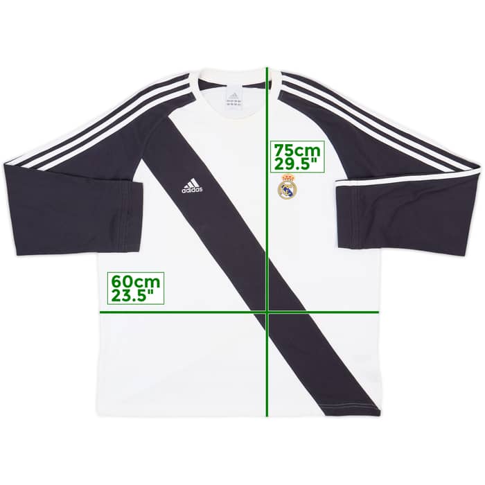 2005-06 Real Madrid adidas Cotton L/S Tee - 8/10 - (XL)