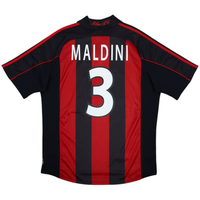 2000-02 AC Milan Home Shirt Maldini #3 - 8/10 - (L)