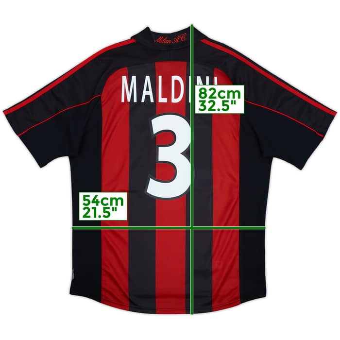 2000-02 AC Milan Home Shirt Maldini #3 - 8/10 - (L)