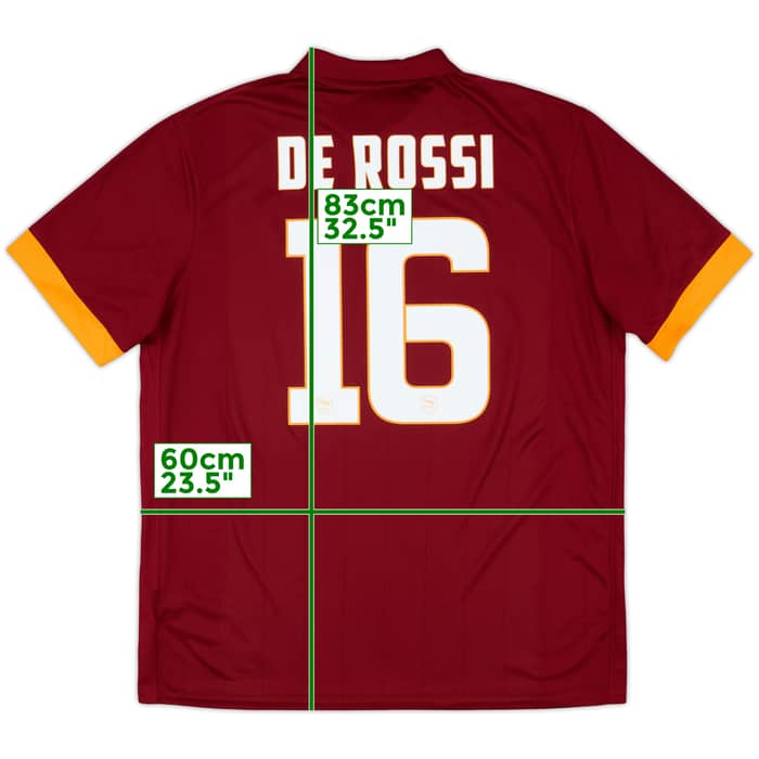 2014-15 Roma Home Shirt De Rossi #16 - 10/10 - (XL)