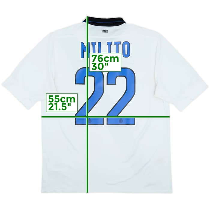 2011-12 Inter Milan Away Shirt Milito #22 - 7/10 - (L)