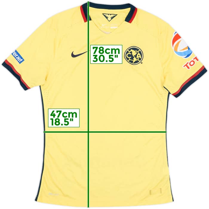 2015 Club America Authentic Home Shirt - 9/10 - (L)