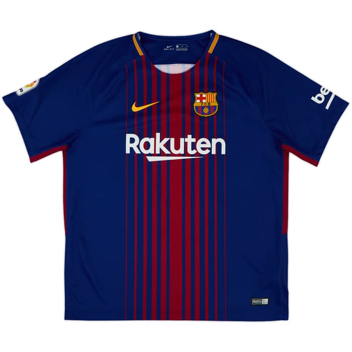 2017-18 Barcelona Home Shirt Suarez #9 - 10/10 - (XL)