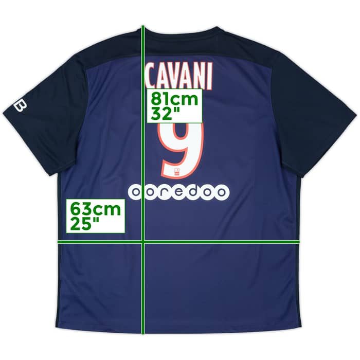 2015-16 Paris Saint-Germain Home Shirt Cavani #9 - 9/10 - (XXL)