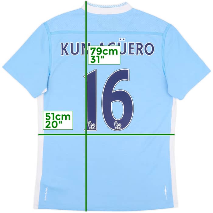 2011-12 Manchester City Home Shirt Kun Aguero #16 - 8/10 - (M)