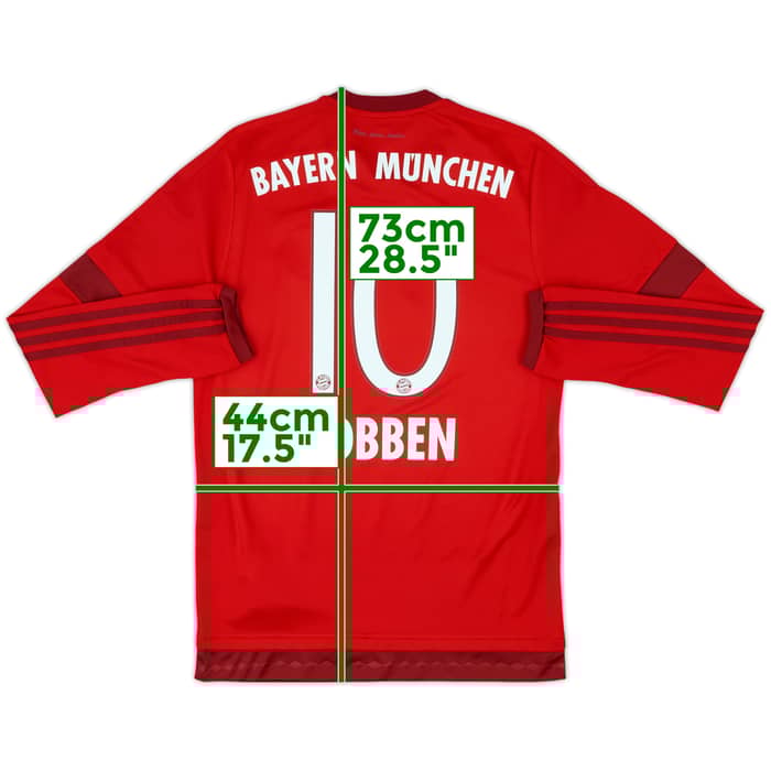 2015-16 Bayern Munich Home L/S Shirt Robben #10 - 8/10 - (S)