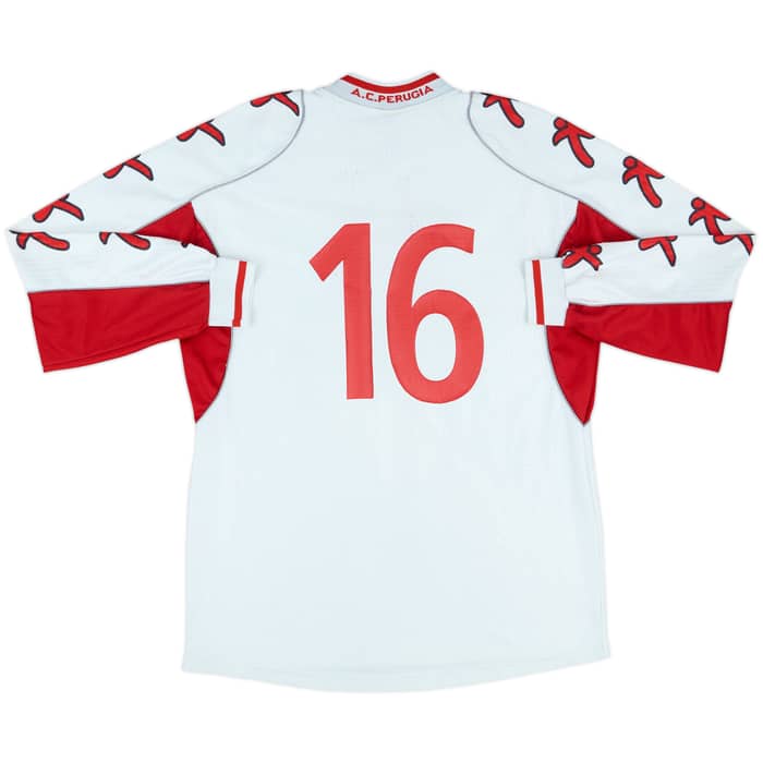 2000-01 Perugia Away L/S Shirt #16 - 7/10 - (XL)