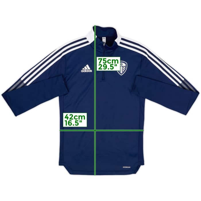 2021-22 Leeds United adidas 1/4 Zip Training Top - 7/10 - (XS)