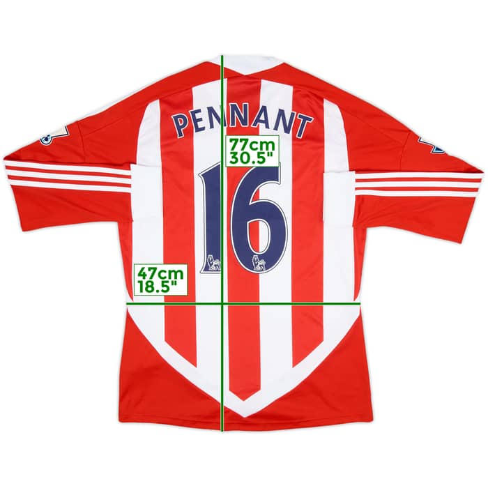 2011-12 Stoke City Home L/S Shirt Pennant #16 - 8/10 - (M)