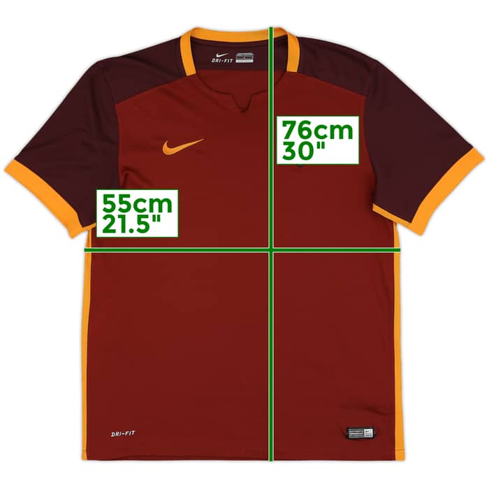 2015-16 Roma Home Shirt Dzeko #9 - 7/10 - (L)