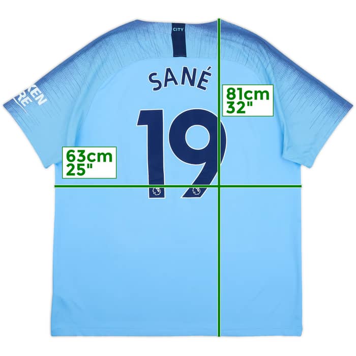 2018-19 Manchester City Home Shirt Sane #19 - 8/10 - (XXL)