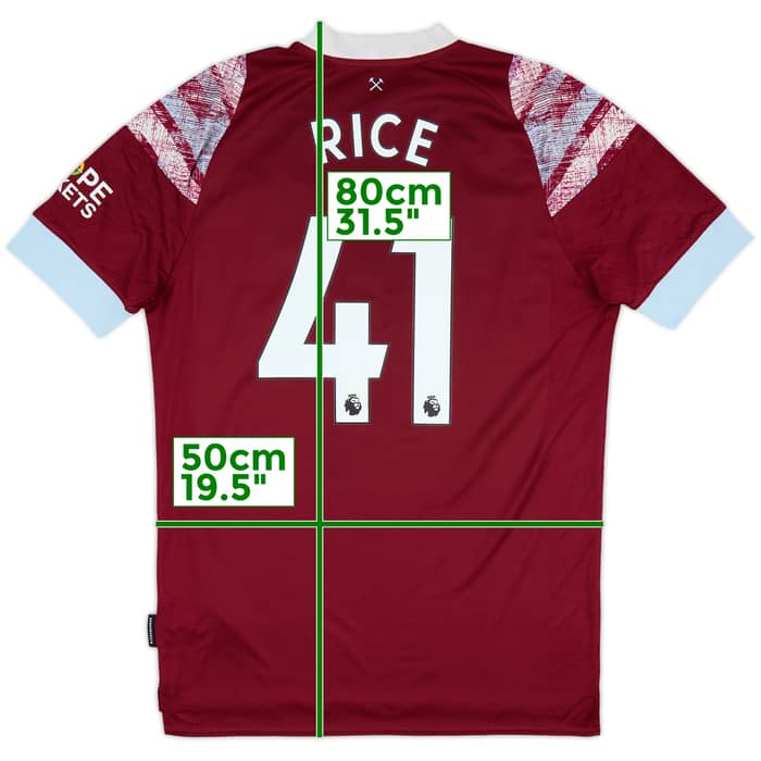 2022-23 West Ham Home Shirt Rice #41 - 6/10 - (M)
