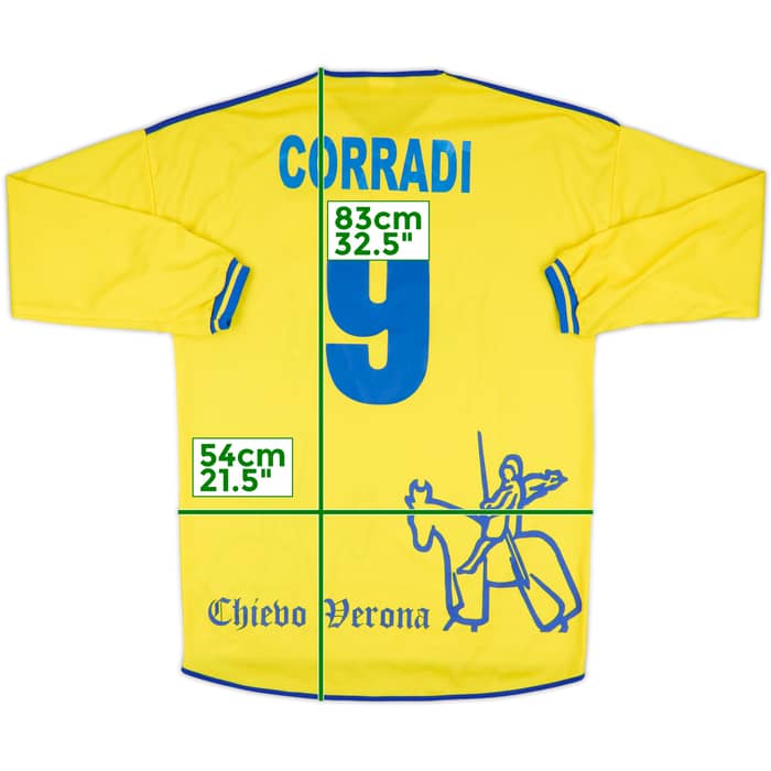 2001-02 Chievo Verona Home L/S Shirt Corradi #9 - 8/10 - (M)