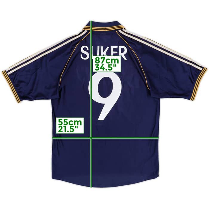 1998-99 Real Madrid Third Shirt Suker #9 - 6/10 - (L)