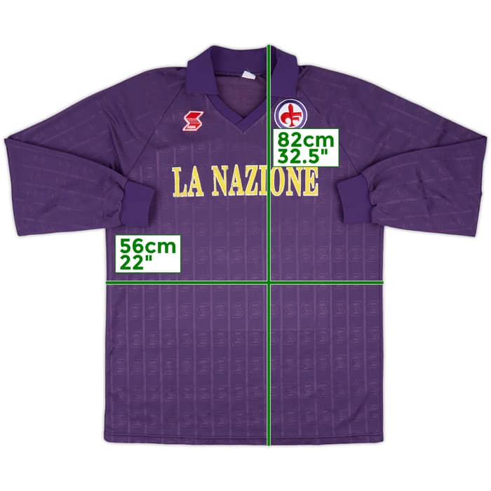 1989-90 Fiorentina Home L/S Shirt #4 - 7/10 - (XL)