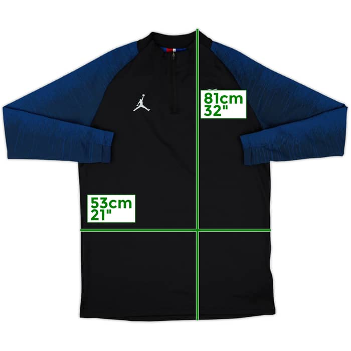 2020-21 Paris Saint-Germain Nike/Jordan 1/4 Zip Drill Top - 9/10 - (L)