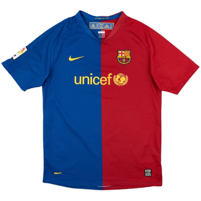 2008-09 Barcelona Home Shirt - 9/10 - (XL.Boys)