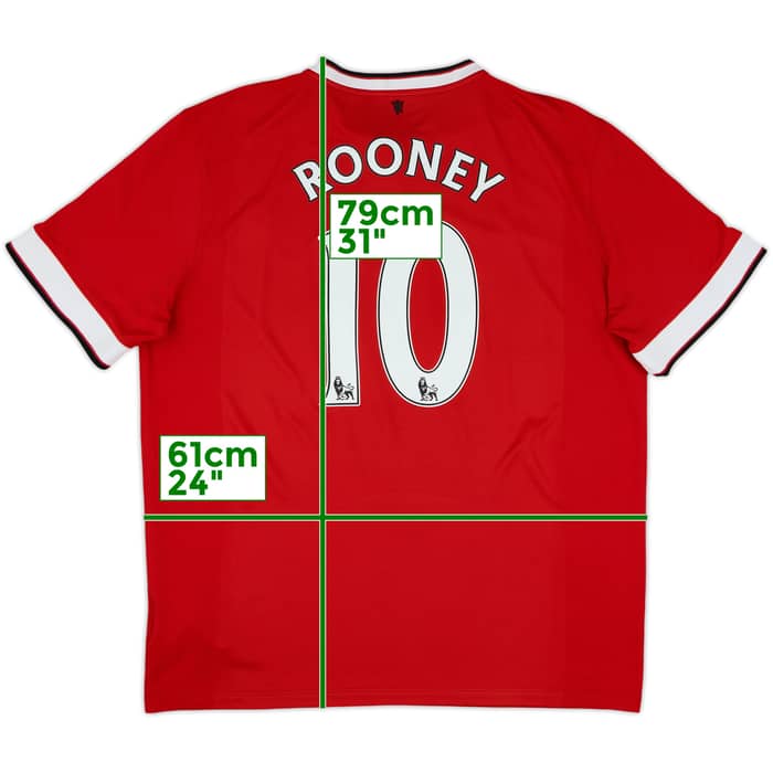 2014-15 Manchester United Home Shirt Rooney #10 - 8/10 - (XL)