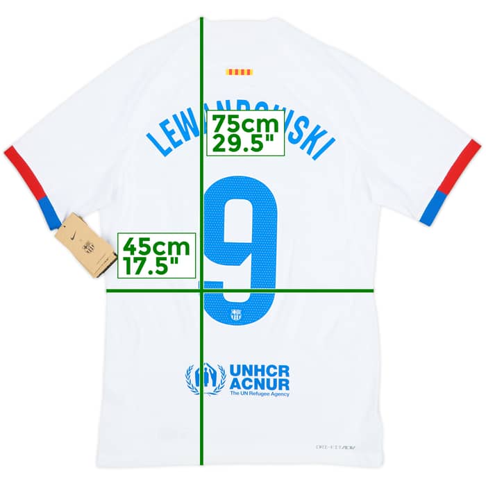 2023-24 Barcelona Authentic Away Shirt Lewandowski #9 (S)