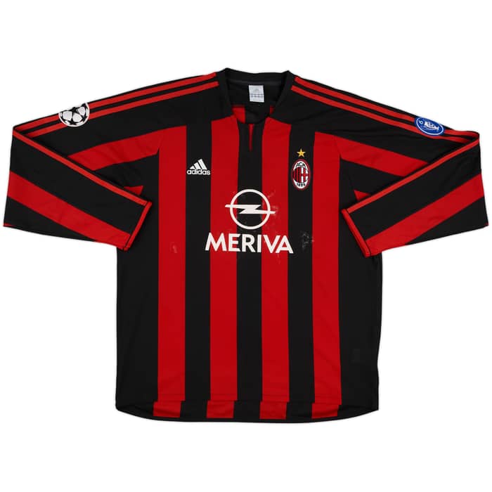 2003-04 AC Milan Home L/S Shirt Maldini #3 - 5/10 - (XL)