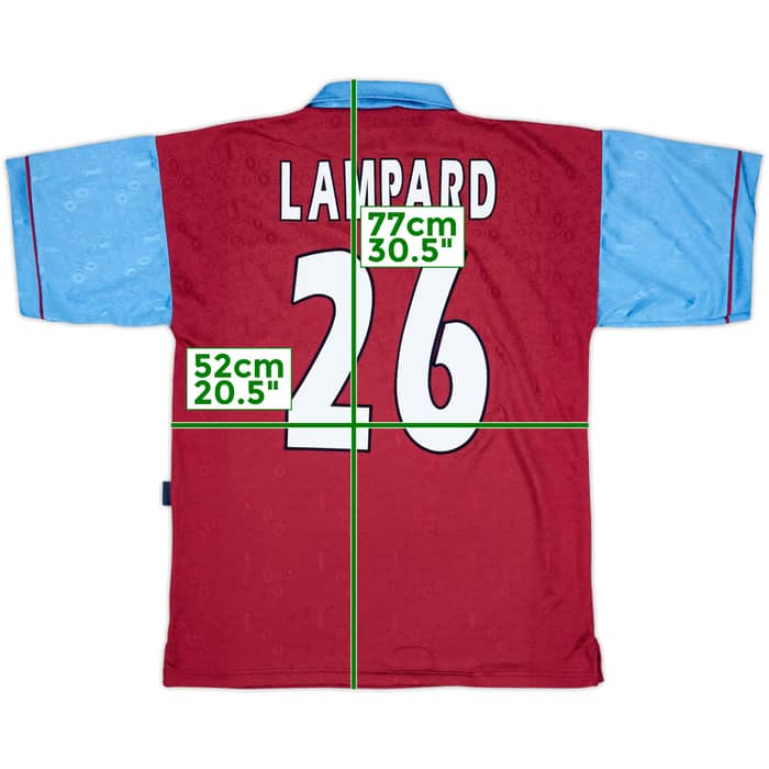 1995-97 West Ham Centenary Home Shirt Lampard #26 - 8/10 - (M)