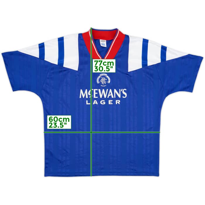 1992-94 Rangers Home Shirt - 9/10 - (L/XL)