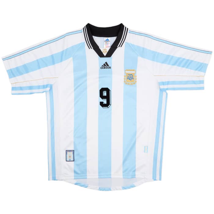 1998-99 Argentina Home Shirt Batistuta #9 - 9/10 - (L)