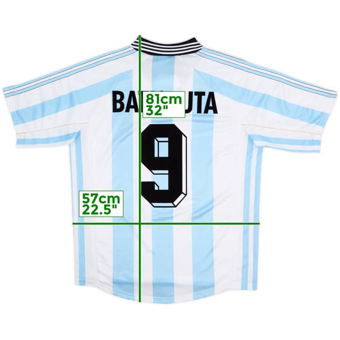 1998-99 Argentina Home Shirt Batistuta #9 - 9/10 - (L)