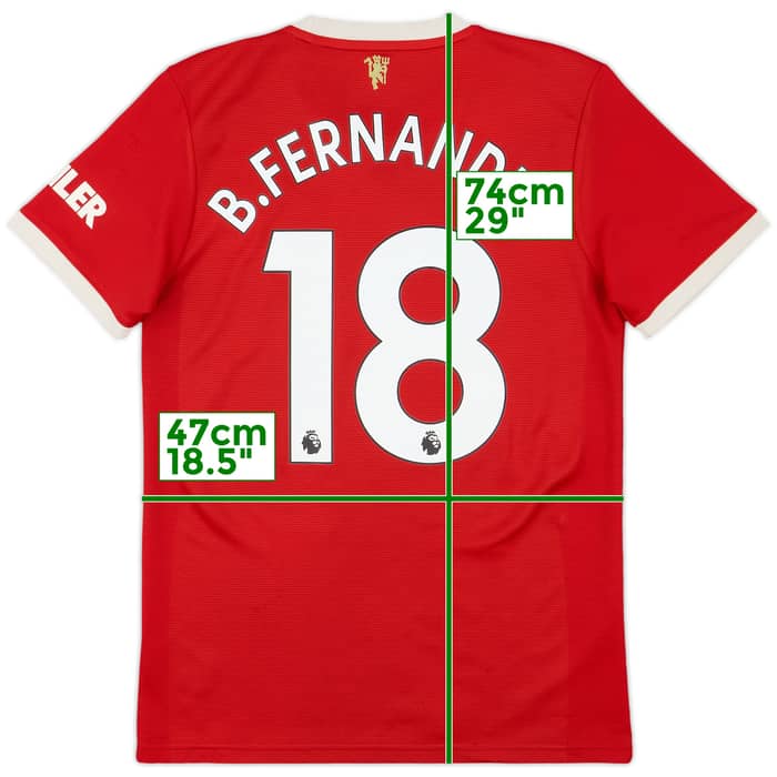 2021-22 Manchester United Home Shirt B.Fernandes #18 - 7/10 - (S)
