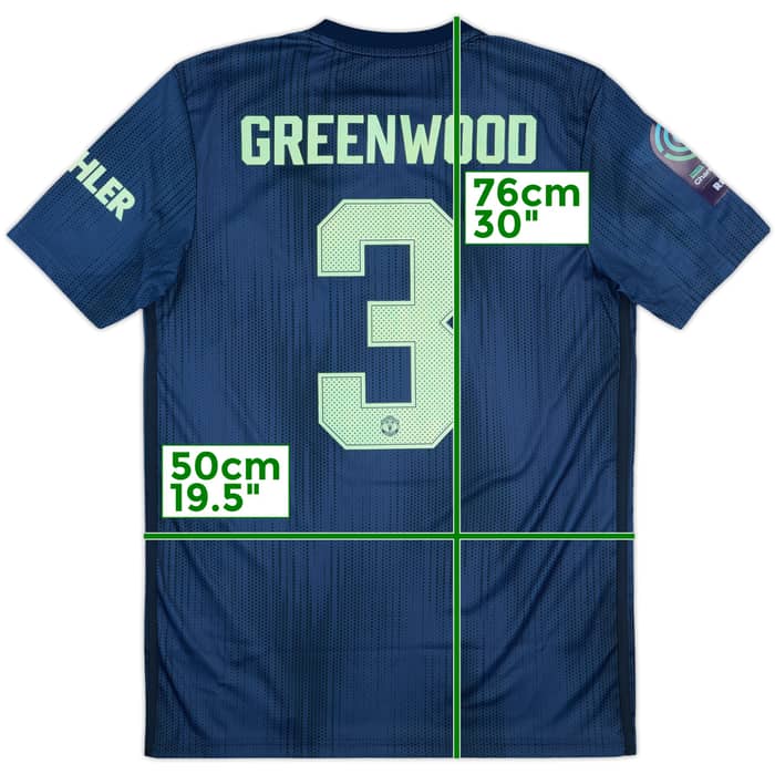 2018-19 Manchester United Women Third Shirt Greenwood #3 - 8/10 - (M)