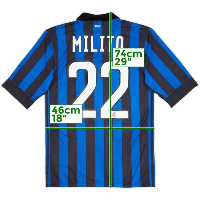 2011-12 Inter Milan Home Shirt Milito #22 - 7/10 - (S)