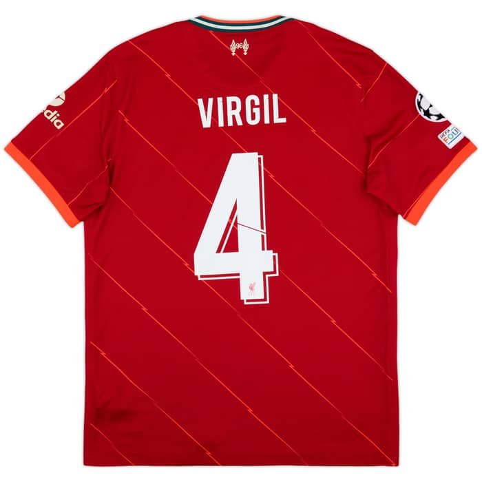 2021-22 Liverpool Home Shirt Virgil #4 - 6/10 - (L)