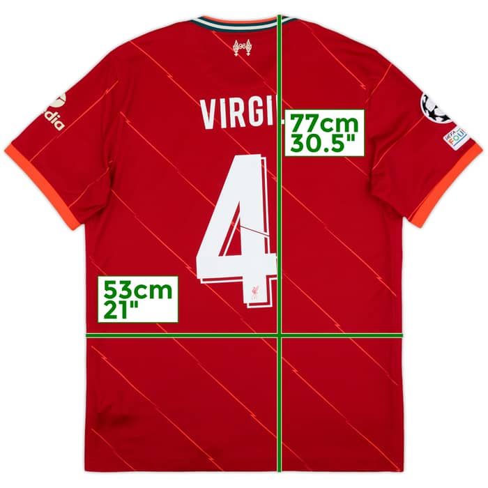 2021-22 Liverpool Home Shirt Virgil #4 - 6/10 - (L)