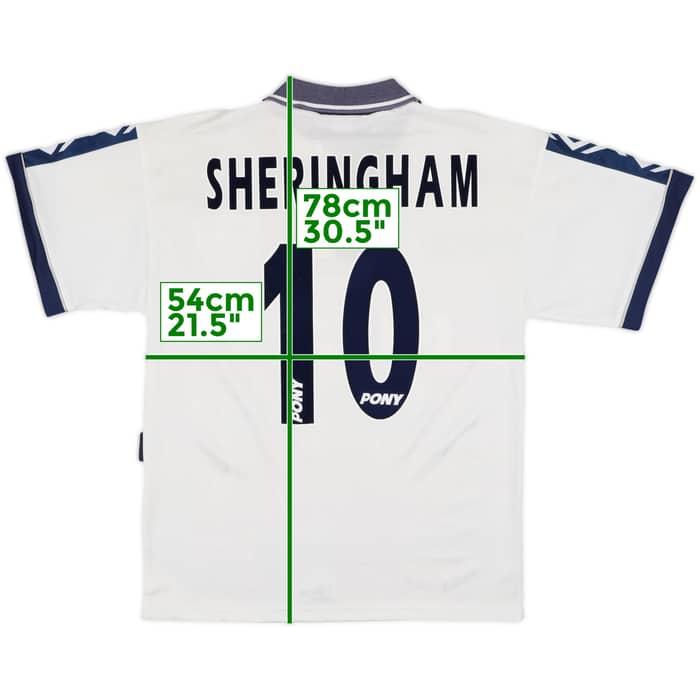 1995-97 Tottenham Home Shirt Sheringham #10 - 7/10 - (M)