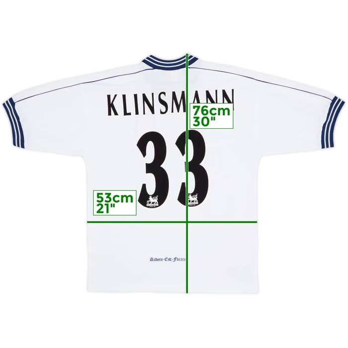 1997-99 Tottenham Home Shirt Klinsmann #33 - 8/10 - (M)