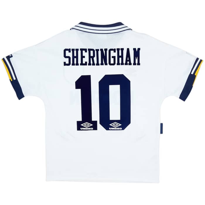 1993-95 Tottenham Home Shirt Sheringham #10 - 8/10 - (M)
