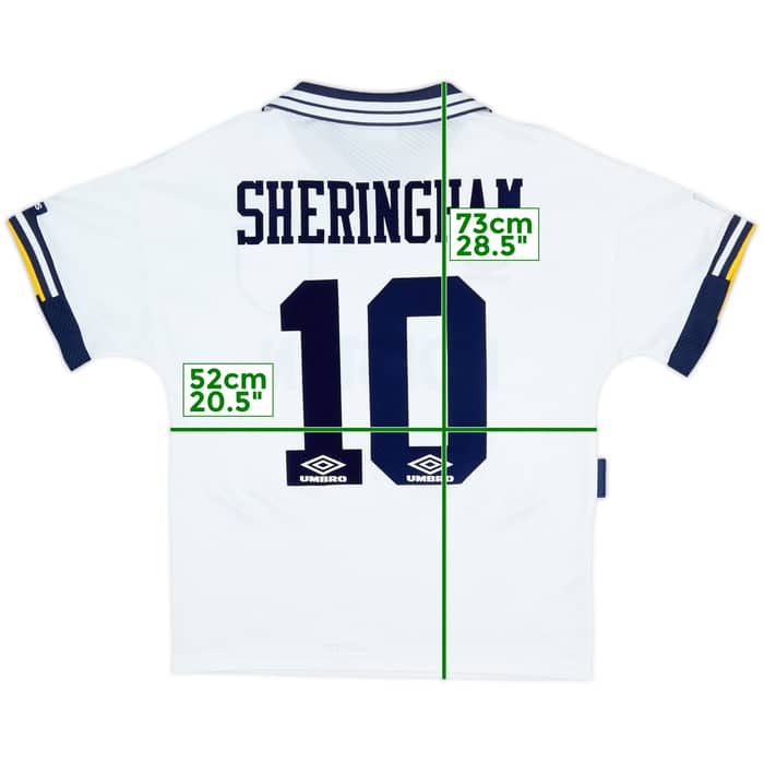 1993-95 Tottenham Home Shirt Sheringham #10 - 8/10 - (M)