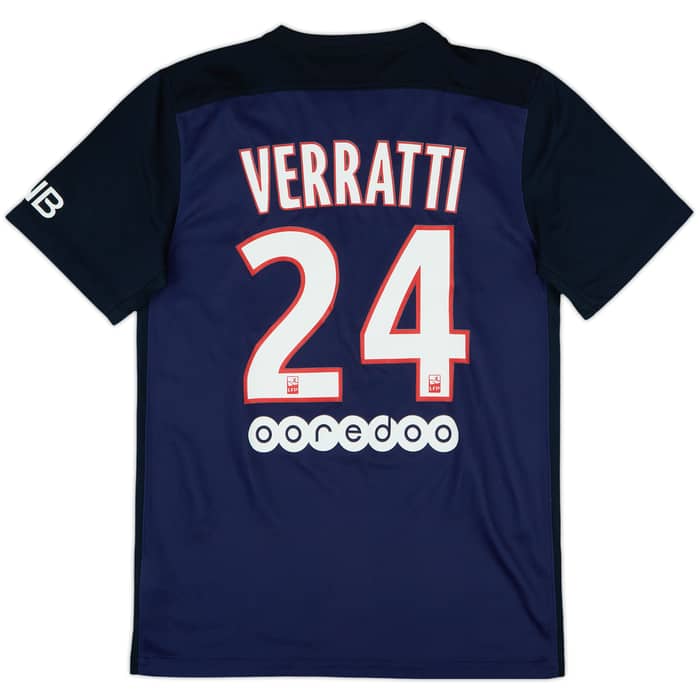 2015-16 Paris Saint-Germain Home Shirt Veratti #6 - 7/10 - (S)
