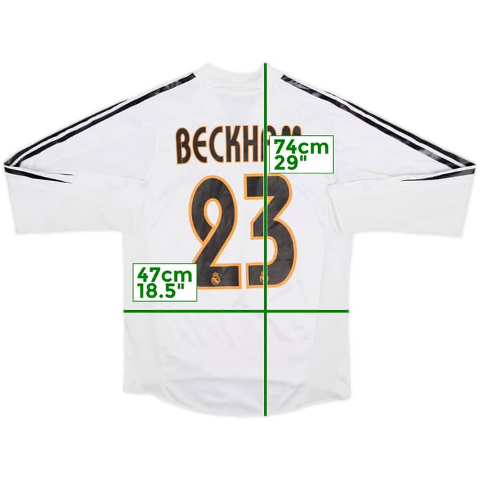 2004-05 Real Madrid Home L/S Shirt Beckham #23 - 5/10 - (S)