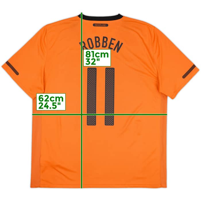 2010-11 Netherlands Home Shirt Robben #11 - 6/10 - (XL)