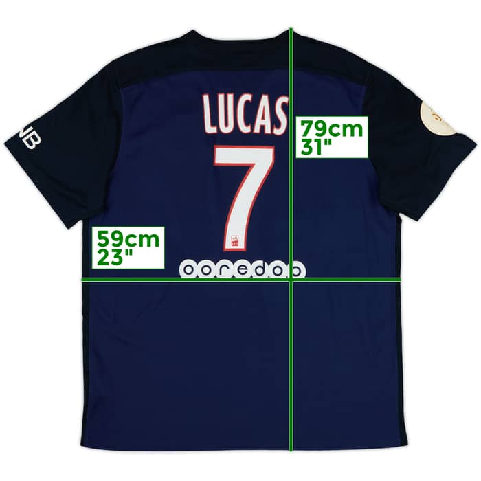 2016-17 Paris Saint-Germain Home Shirt Lucas #7 - 5/10 - (XL)