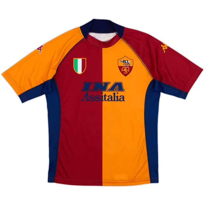 2001-02 Roma European Shirt Montella #9 - 8/10 - (XL.Boys)
