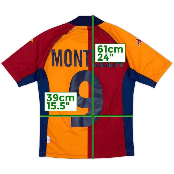 2001-02 Roma European Shirt Montella #9 - 8/10 - (XL.Boys)