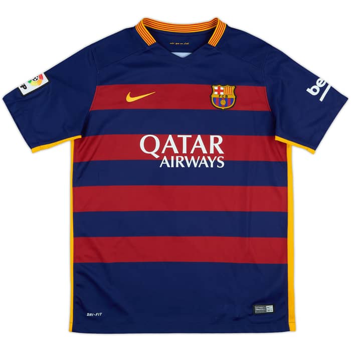 2015-16 Barcelona Home Shirt Neymar Jr #11 - 8/10 - (XL.Boys)