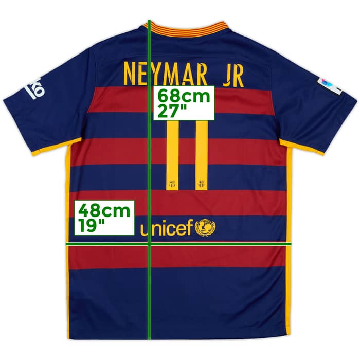 2015-16 Barcelona Home Shirt Neymar Jr #11 - 8/10 - (XL.Boys)