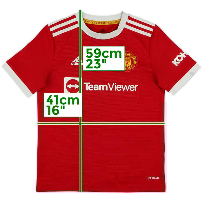 2021-22 Manchester United Home Shirt - 5/10 - (M.Boys)